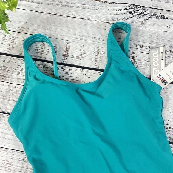 32 Degrees Heat Cool One Piece Teal Splunge size Small UPF+40 Quick Dry Fitness - Picture 3 of 14